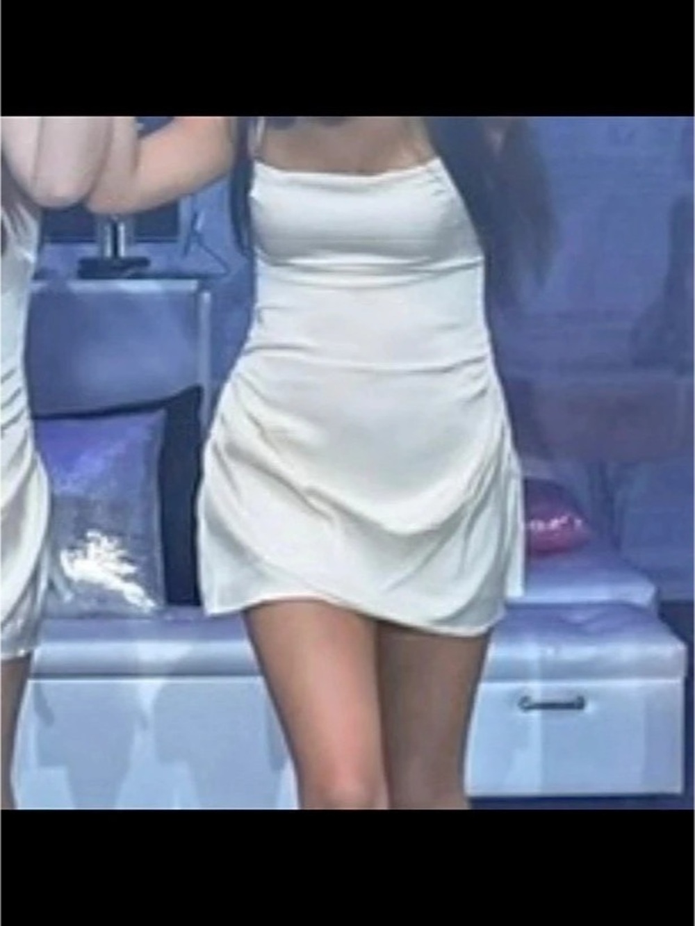 Oh Polly Ruched Mini Dress in Cream Like New